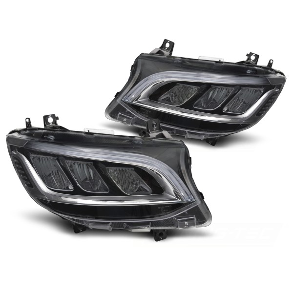 Mercedes Sprinter 2018-2023 - Predné FULL LED svetlá CHROMOVÉ s DRL