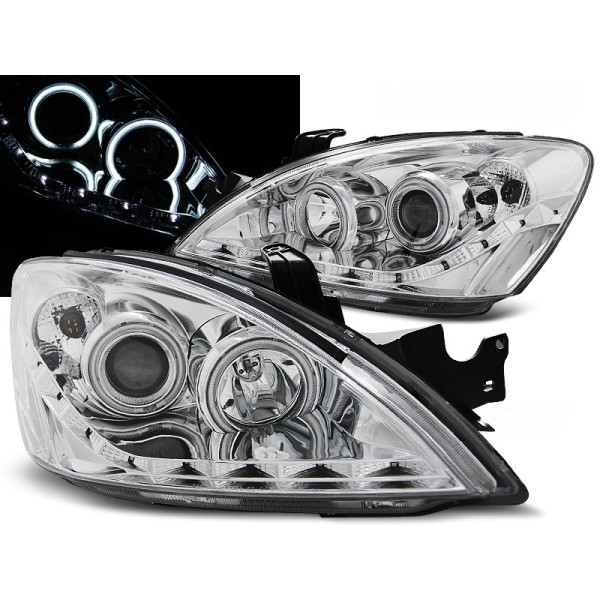 MITSUBISHI LANCER 7 04-07 - predné chrom svetlá s LED svietením