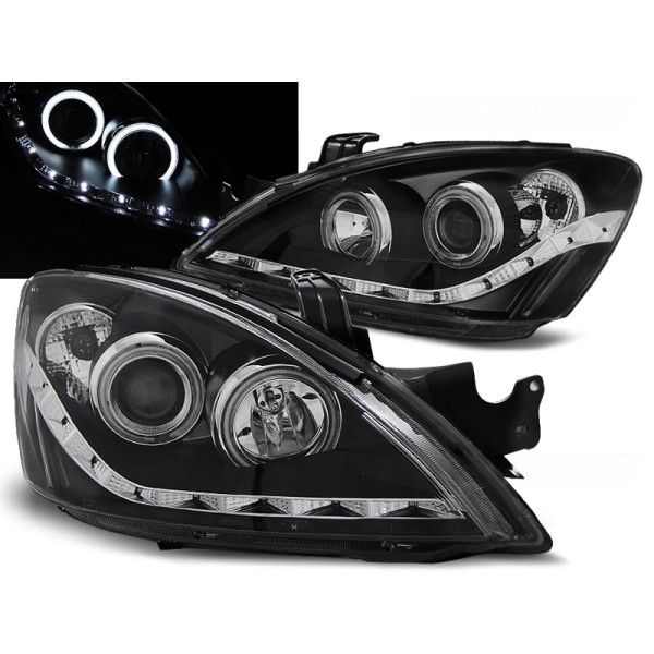 MITSUBISHI LANCER 7 04-07 - predné čierna svetlá s LED svietením