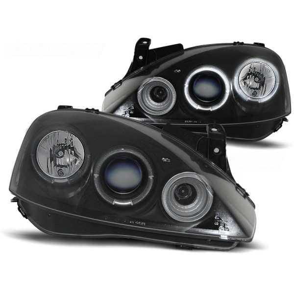 OPEL CORSA C 00-06 - predné čierna svetlá ANGEL EYES