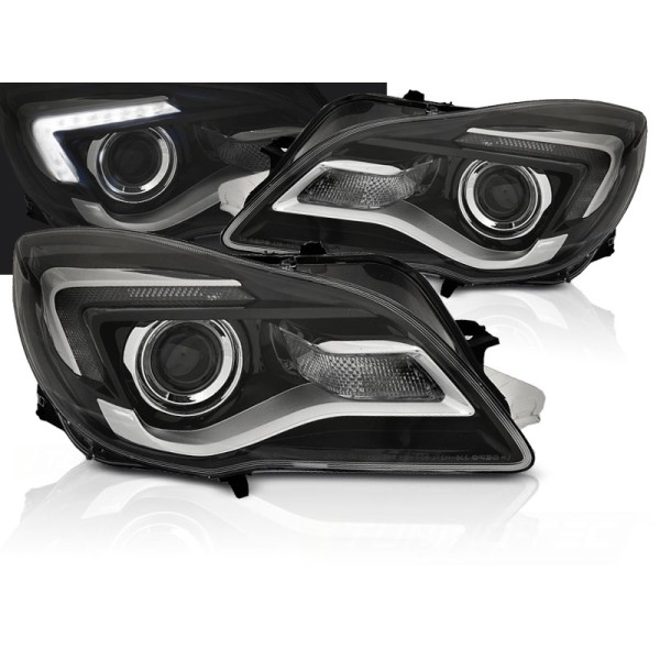 OPEL INSIGNIA 13-17 - predné čierne svetlá s LED denným svietením