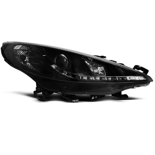 PEUGEOT 207 06-12 - predné čierne svetlá s LED svietením