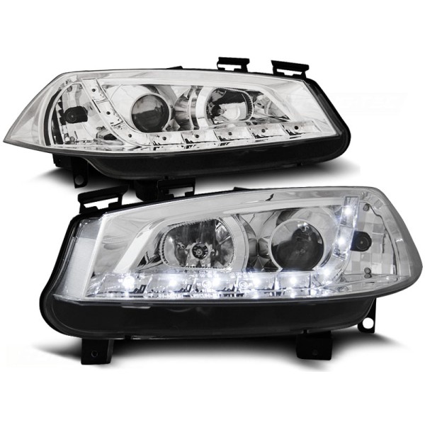 RENAULT Megane II 02-05 - predné chrom svetlá s LED svietením