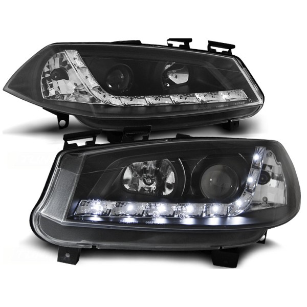 RENAULT LAGUNA II 02-05 - predné čierna svetlá s LED svietením
