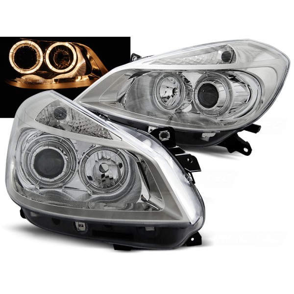 RENAULT CLIO 3 05-09 - predné chrom svetlá ANGEL EYES
