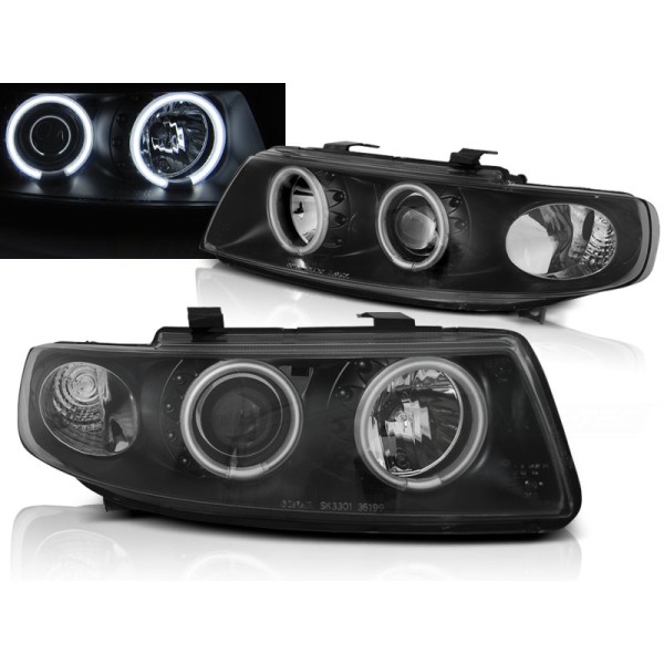 SEAT LEON / TOLEDO 99-04 - predné čierna svetlá ANGEL EYES CCFL