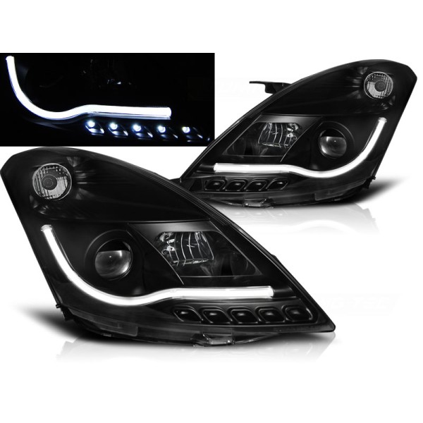 SUZUKI SWIFT 05-10 - predné čierna svetlá TUBE LIGHT