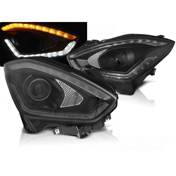 SUZUKI SWIFT VI 17- - predné čierna svetlá TUBE LIGHT LED denným svietením a dynamickým blinkerom