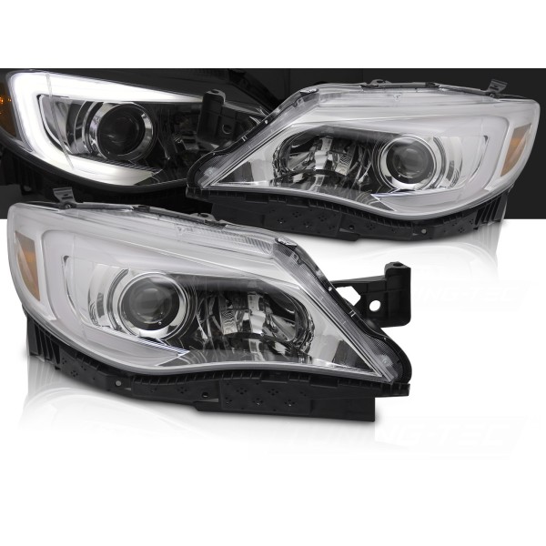SUBARU WRX 2008-2014 - predné svetlá TUBE LIGHT chrómové