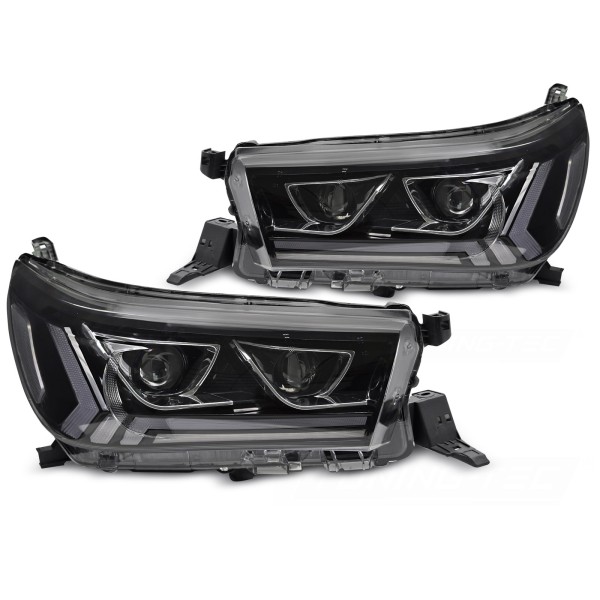 Toyota Hilux 2016-2020 - Predné TUBE LED svetlá čierna
