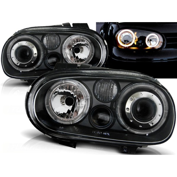 VW GOLF 4 97-03 - přední čierna světla ANGEL EYES