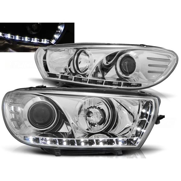 VW SCIROCCO 08-14 - predné chrom svetlá s LED svietením