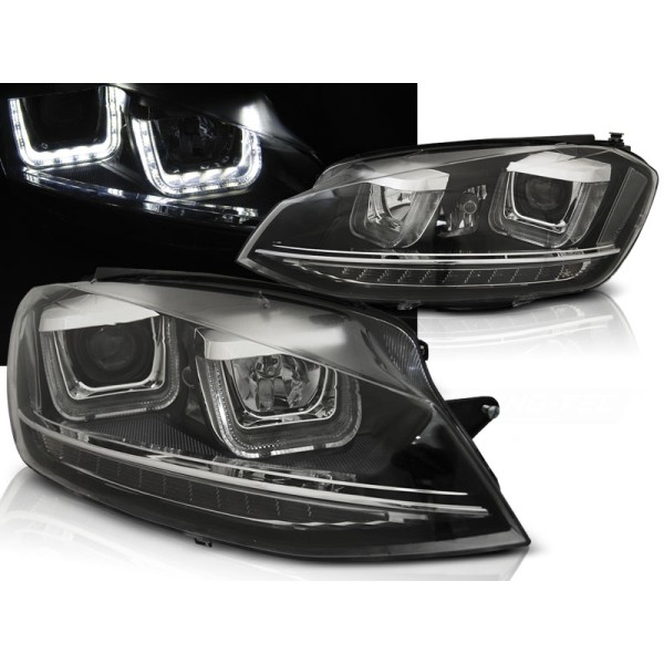 VW GOLF 7 12-17 - predné čierna svetlá s LED denným svietením