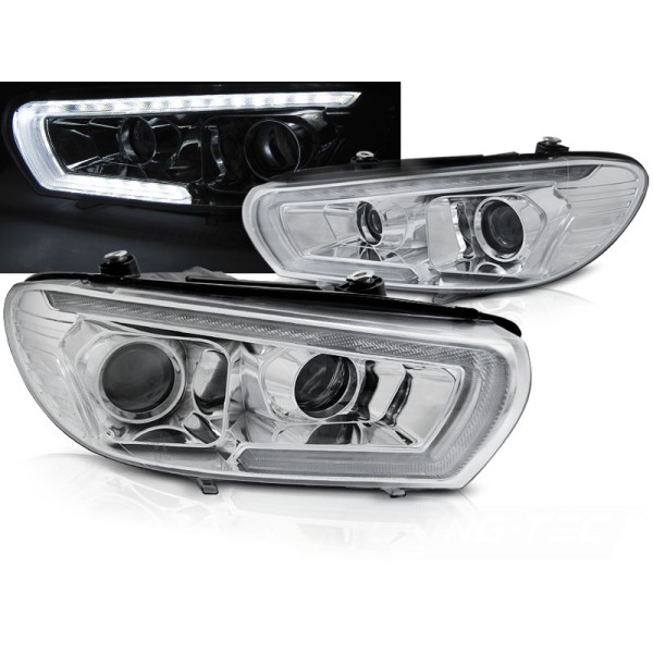 VW SCIROCCO 08-04.14 - predný chróm svetla s LED denným svietením xenón a dynamickým blinkrom
