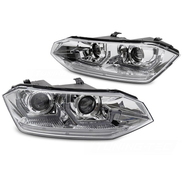 Volkswagen Polo VI 2G 2017-2021 - predné LED chrómové svetlá SEQ DRL