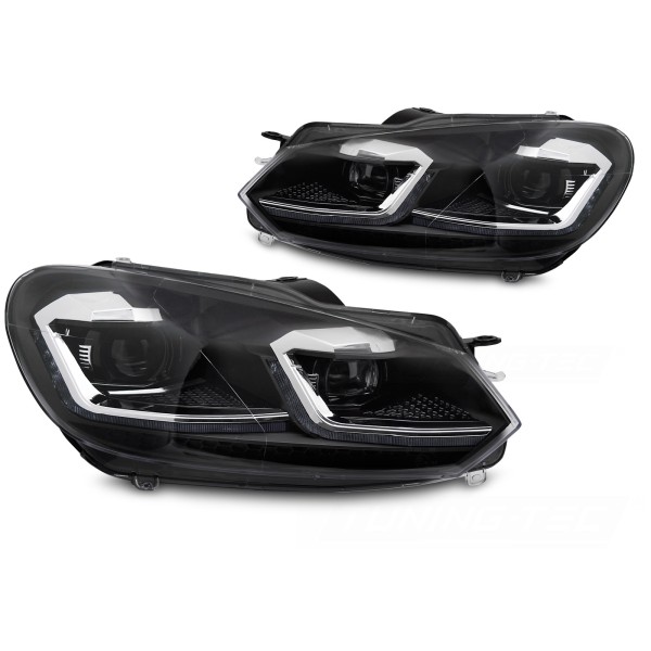 Volkswagen Golf VI 2008-2012 - Predné LED svetlá SILVER LINE SEQ DRL