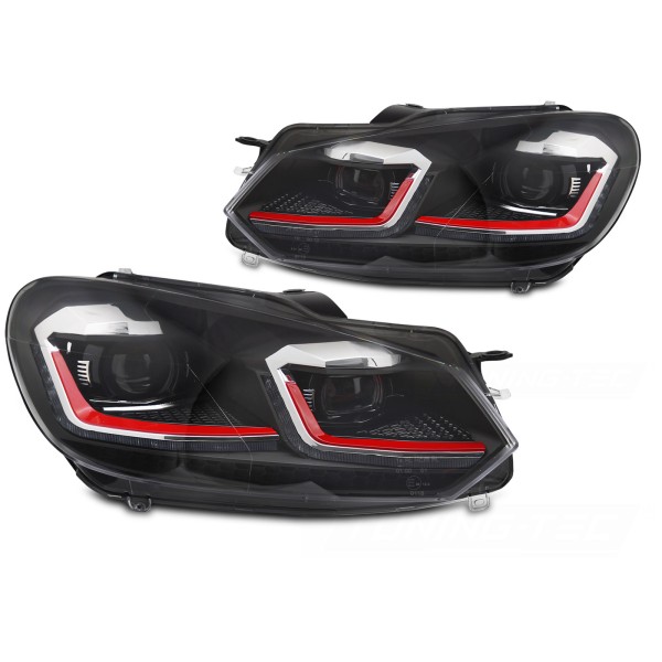 Volkswagen Golf VI 2008-2012 - Predné LED svetlá RED LINE SEQ DRL