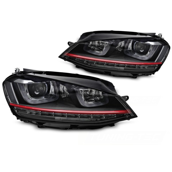 Volkswagen Golf VII 2013-2017 - Predné LED svetlá červená SEQ DRL