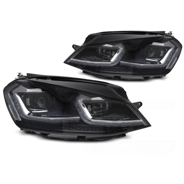 Volkswagen Golf VII 2013-2017 - Predné LED svetlá SILVER SEQ DRL