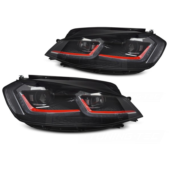 Volkswagen Golf VII 2017-2019 - Predné FULL LED svetlá RED SEQ DRL