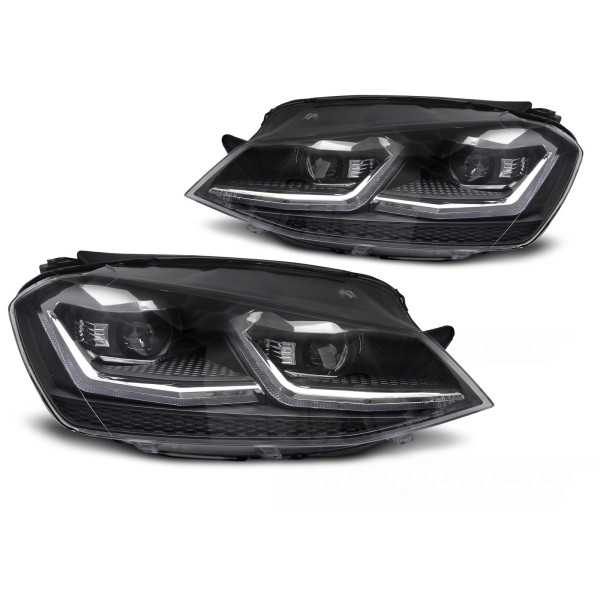 Volkswagen Golf VII 2013-2017 - Predné LED svetlá strieborné SEQ
