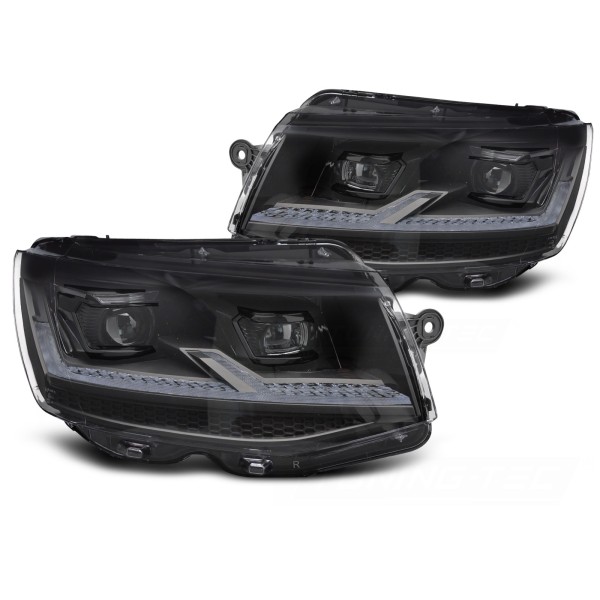 Volkswagen T6 2015-2019 - Predné svetlá FULL LED čierna SEQ DRL