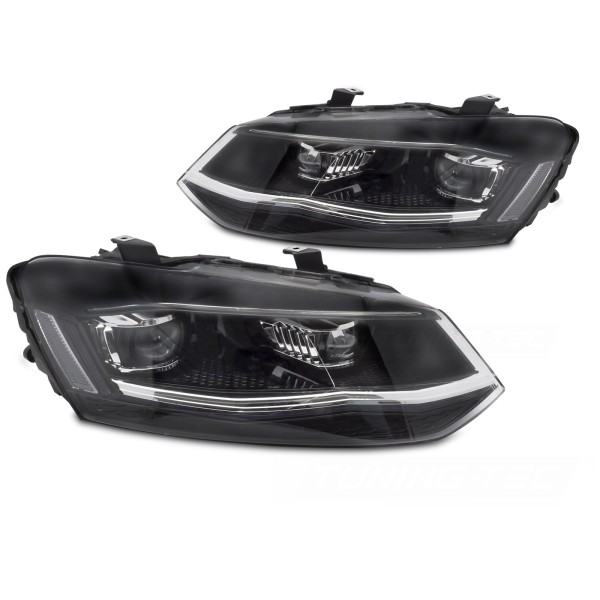 Volkswagen Polo 6R 2009-2017 - Predné LED svetlá SILVER DRL SEQ