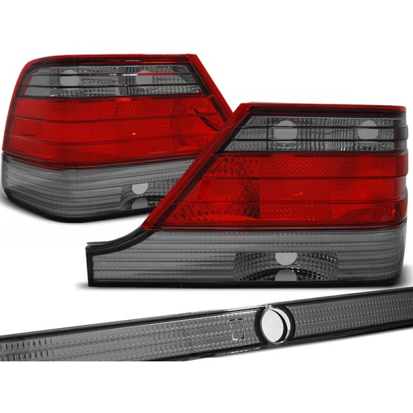 MERCEDES W140 95-98 - zadné svetlá červeno dymová