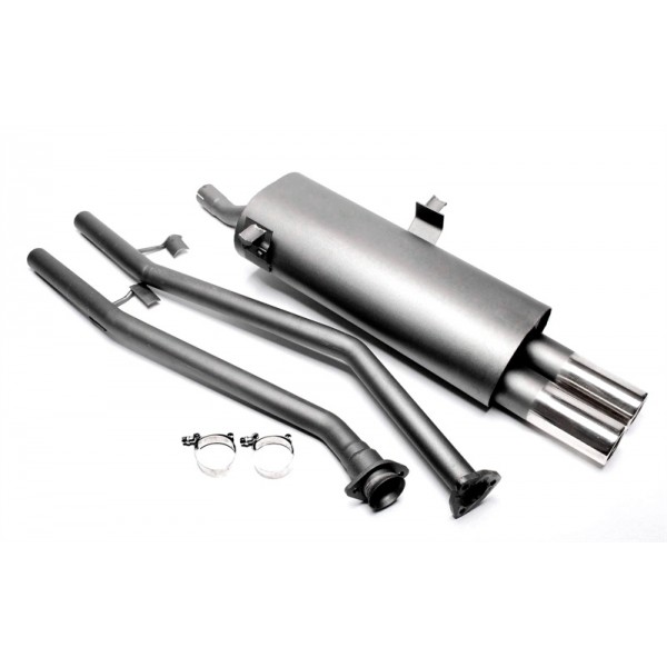 TA Technix športový výfuk - BMW 3 E30 316i / 318i okrem M-Technic, 2x 76 mm rovná nerezová koncovka s obrubou