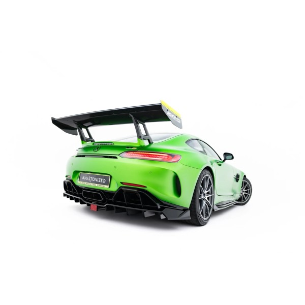 Mercedes AMG GTR C190 Facelift, spojler pod zadný nárazník s rebrovaním a LED svetlom, Maxton Design
