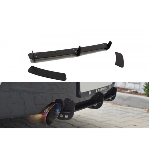 Maxton Dizajn difúzor a bočné splittery zadného nárazníka pre BMW radu 1 F20 / F21 M-power predfacelift (2011-2015)