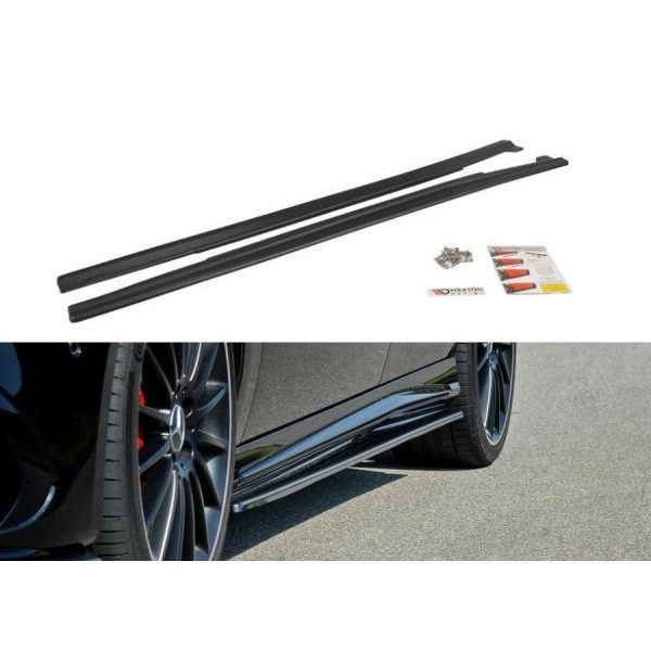 Maxton Design difúzory bočných prahov pre Mercedes A W176 (2015-2018) / CLA 117 AMG (2017 -) / CLA 117 AMG LINE (2017-) Facelift.