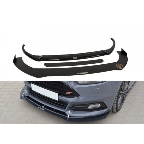 Maxton Design hybridný splitter V.2 pod originálny predný nárazník pre Ford Focus III ST facelift (2015-)