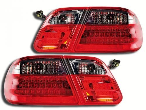 Zadné číre lampy Mercedes Benz E W210 95-02 Červené / tmavé LED