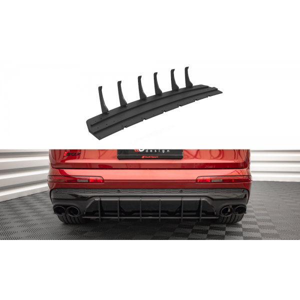 Audi SQ7 Mk2 Facelift, difúzor zadného nárazníka, plast ABS bez povrchovej úpravy, s červenou linkou, Maxton design