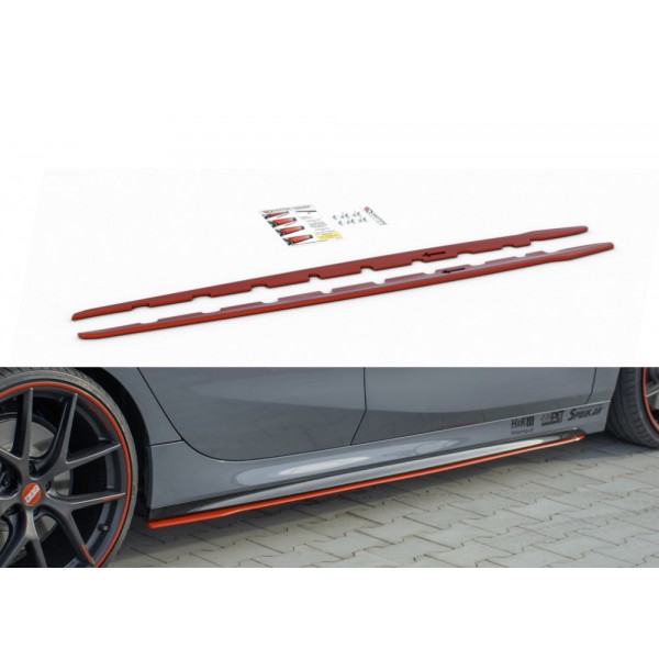 Maxton Design difúzory bočných prahov V.2 pre BMW radu 1 (F40) M-pack / M135 (2019-), červené