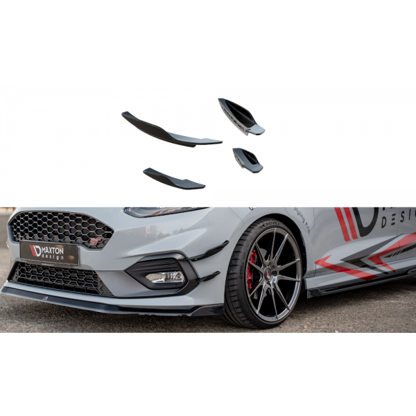 Ford Fiesta ST Mk8, prítlačné krídelká predného nárazníka ver.2, plast ABS bez povrchovej úpravy, Maxton design