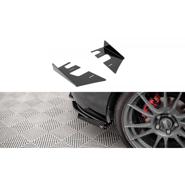 Mazda 3 Mk1 MPS, krídelká bočných difúzorov zad. nárazníka, čierny lesklý plast ABS, Maxton Design