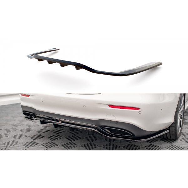 Mercedes trieda E W213 FL/AMG-Line/Sedan, stredový spojler pod zadný nárazník s rebrovaním, Maxton design