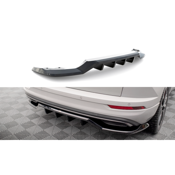 Škoda Karoq MK1 vrátane Facelift Sportline, stredový spojler pod zadný nárazník s rebrovaním, Maxton Design