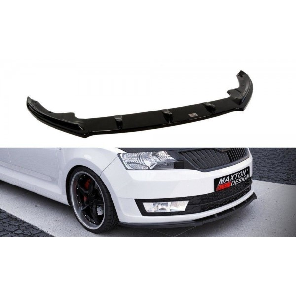 Škoda Rapid Spoiler pod predný nárazník V1 CARBON, Maxton Design