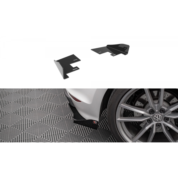 Volkswagen Golf R Mk7, krídelká bočných difúzorov zad. nárazníka, čierny lesklý plast ABS, Maxton design