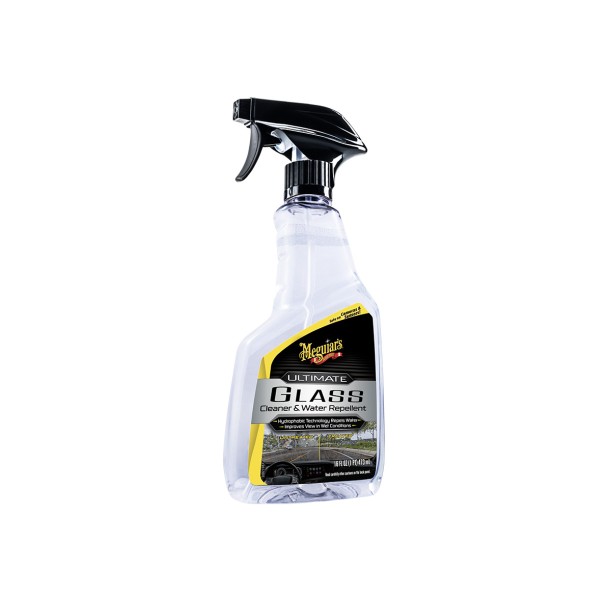Meguiar's Ultimate Glass Cleaner & Water Repellent - čistič skiel s hydrofóbnou ochranou + tekuté stierače, 473ml