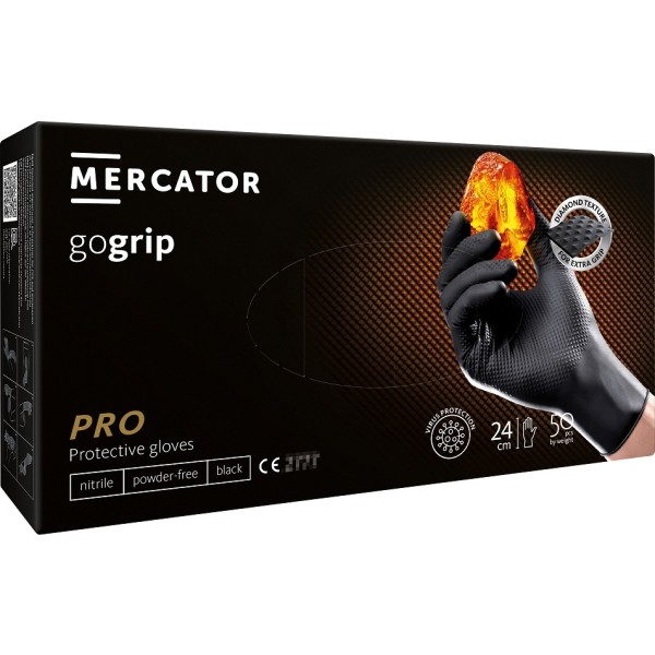 Nitrilové rukavice GoGrip čierne 50ks
