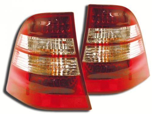 Zadné číre svetlá Mercedes Benz ML W163 98-05 red / crystal LED