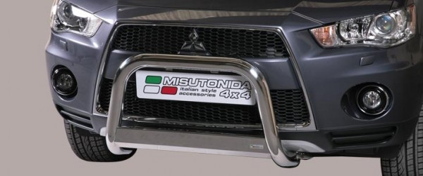 Mitsubishi Outlander II FL - Nerezový predný ochranný rám 63mm