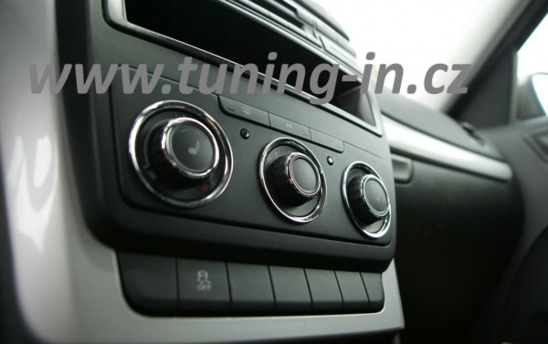 Škoda Octavia II Facelift 09-12 - chrom krúžky ovládačov man. kúrenie KI-R