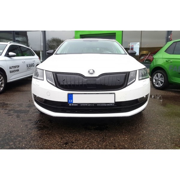 Škoda Octavia III Facelift 17- zimná clona prednej masky KI-R ČERNÝ LESK