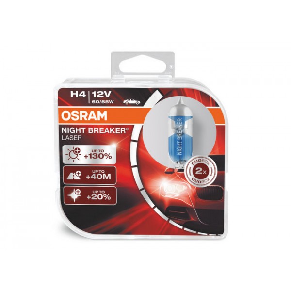 Žiarovky Osram Night Breaker Laser H4 - o 130% viac svetla