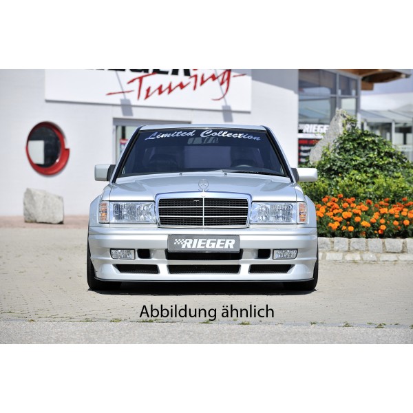 Rieger kompletný predný nárazník widebody II pro Mercedes 190 W201 sedan,  GFK (laminát), pro vozy s originální maskou, bez výřezu pro mlhová světla